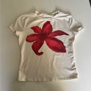 Y2K White Flower Crop Top